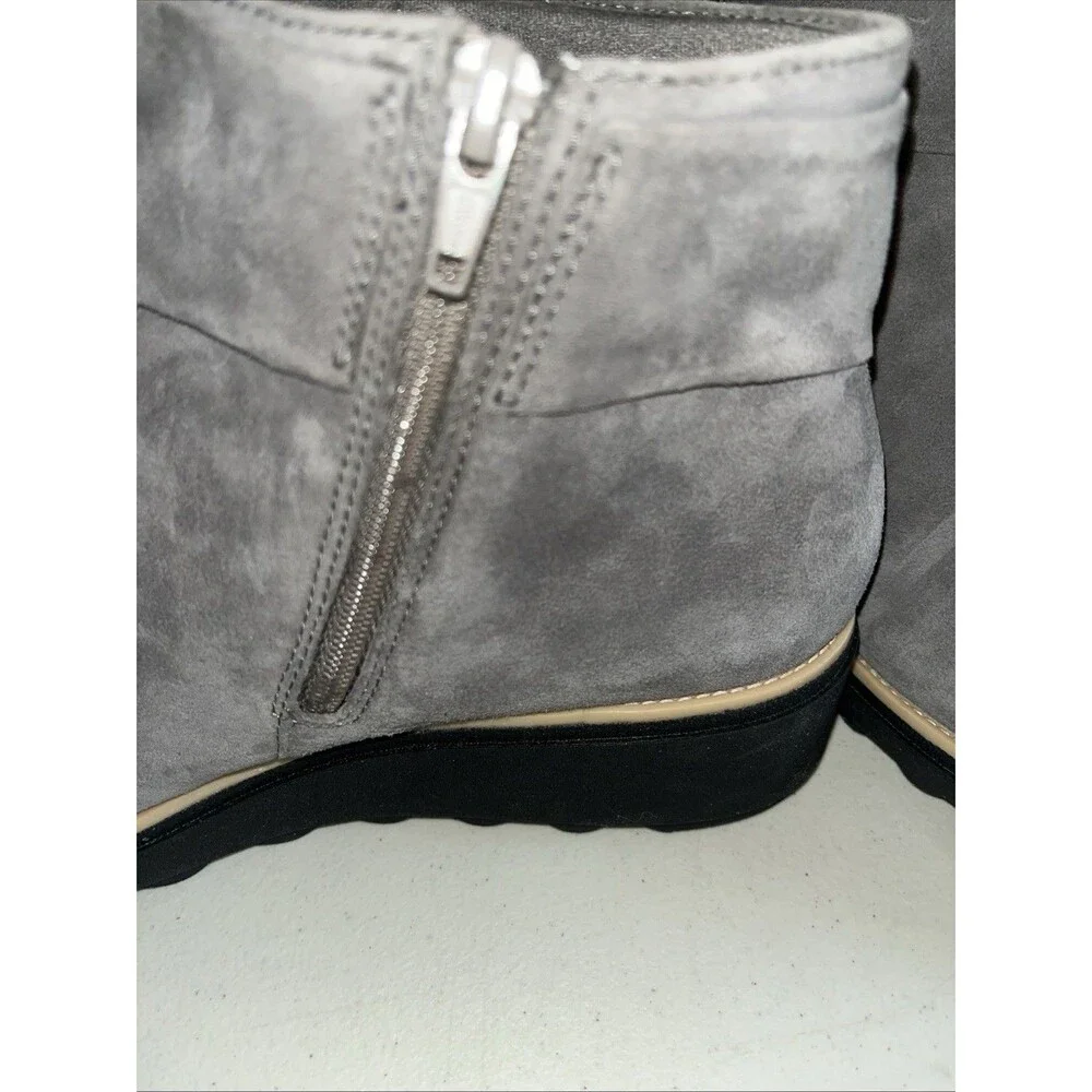Clarks Sharon Salon Womens Suede Side Zip Wedge Ankle Boots Booties Size 10 nwo